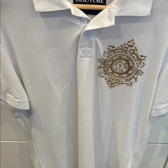 Versace Jeans Collection White and Gold Polo Shirt - Picture 5 of 7